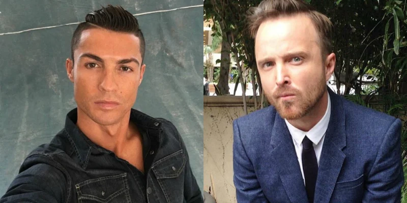 Card Game Table Between Cristiano Ronaldo and Aaron Paul